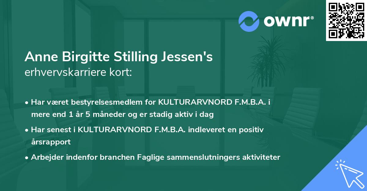Anne Birgitte Stilling Jessen's erhvervskarriere kort
