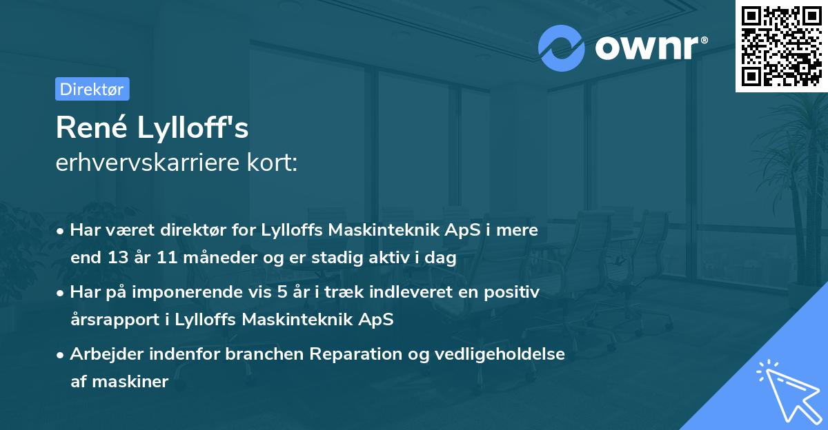 René Lylloff's erhvervskarriere kort