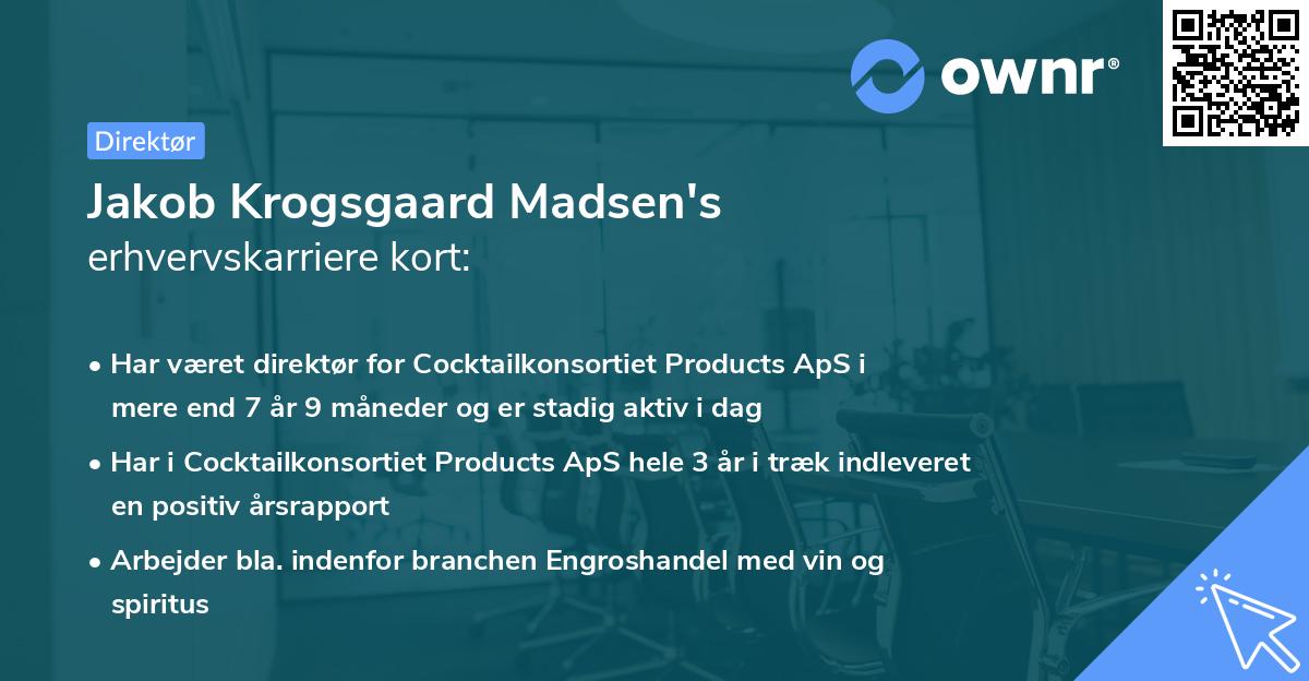 Jakob Krogsgaard Madsen's erhvervskarriere kort
