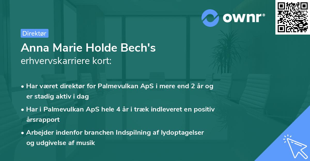 Anna Marie Holde Bech's erhvervskarriere kort