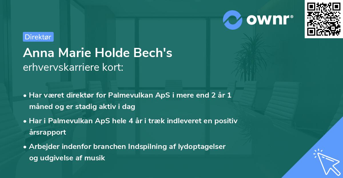 Anna Marie Holde Bech's erhvervskarriere kort