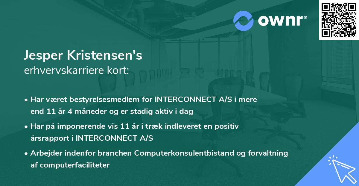 Jesper Kristensen's erhvervskarriere kort