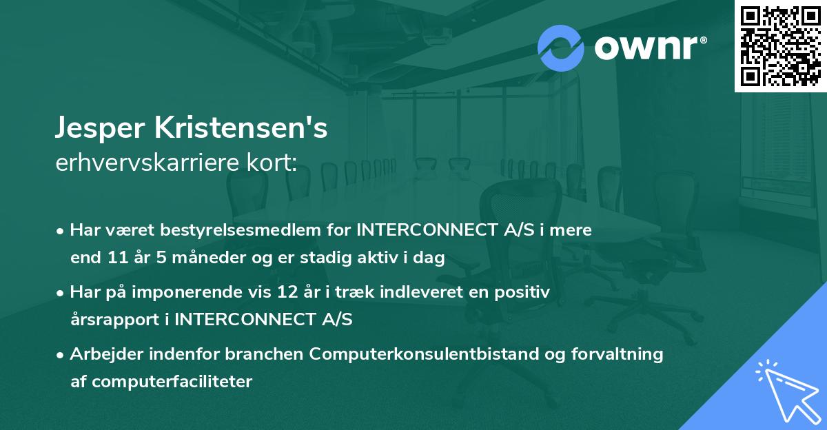Jesper Kristensen's erhvervskarriere kort