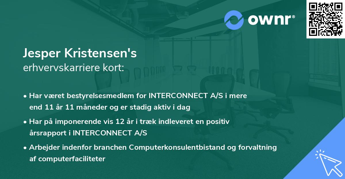 Jesper Kristensen's erhvervskarriere kort