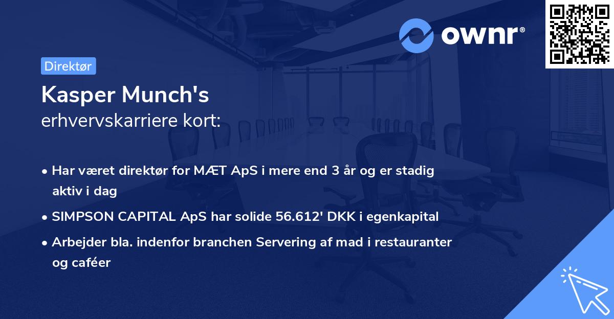 Kasper Munch's erhvervskarriere kort