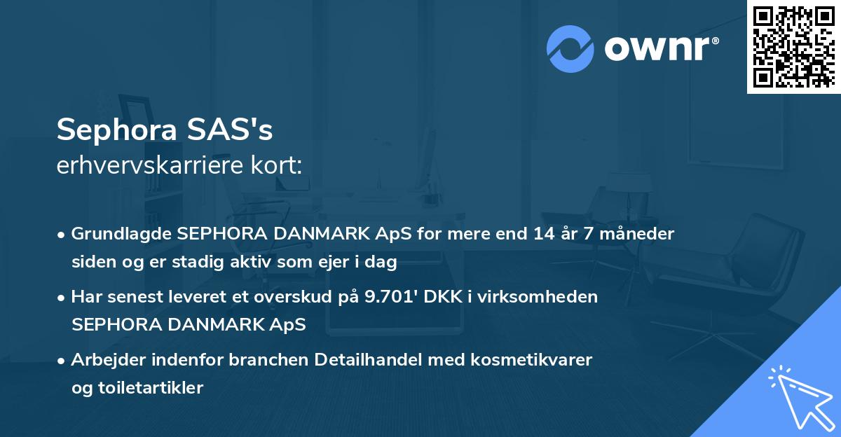 Sephora SAS's erhvervskarriere kort