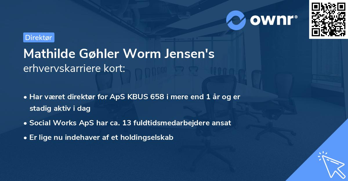 Mathilde Gøhler Worm Jensen's erhvervskarriere kort