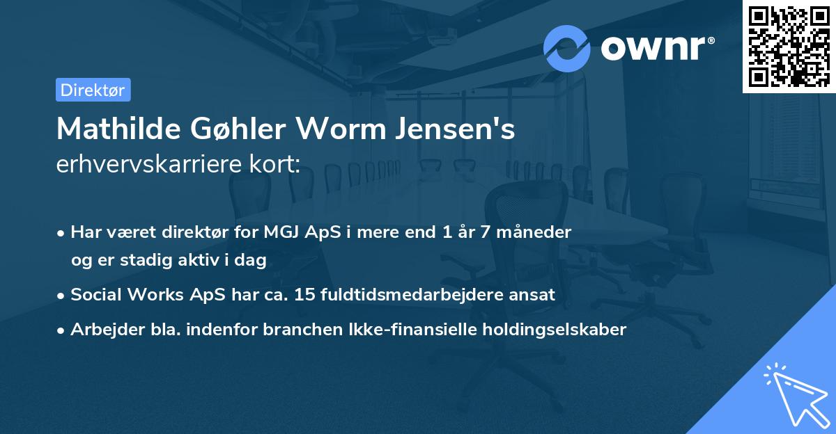 Mathilde Gøhler Worm Jensen's erhvervskarriere kort