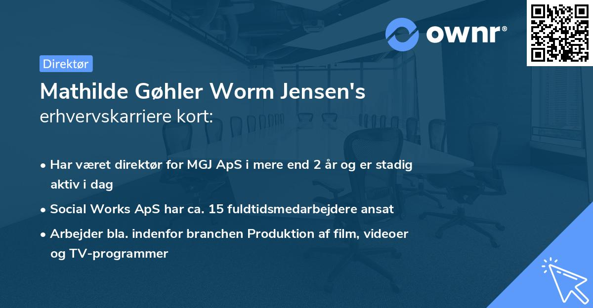Mathilde Gøhler Worm Jensen's erhvervskarriere kort