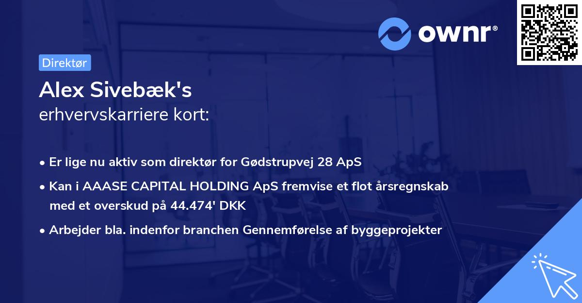 Alex Sivebæk's erhvervskarriere kort