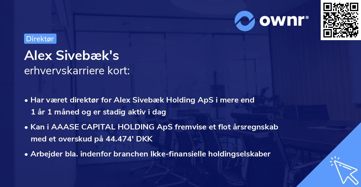 Alex Sivebæk's erhvervskarriere kort