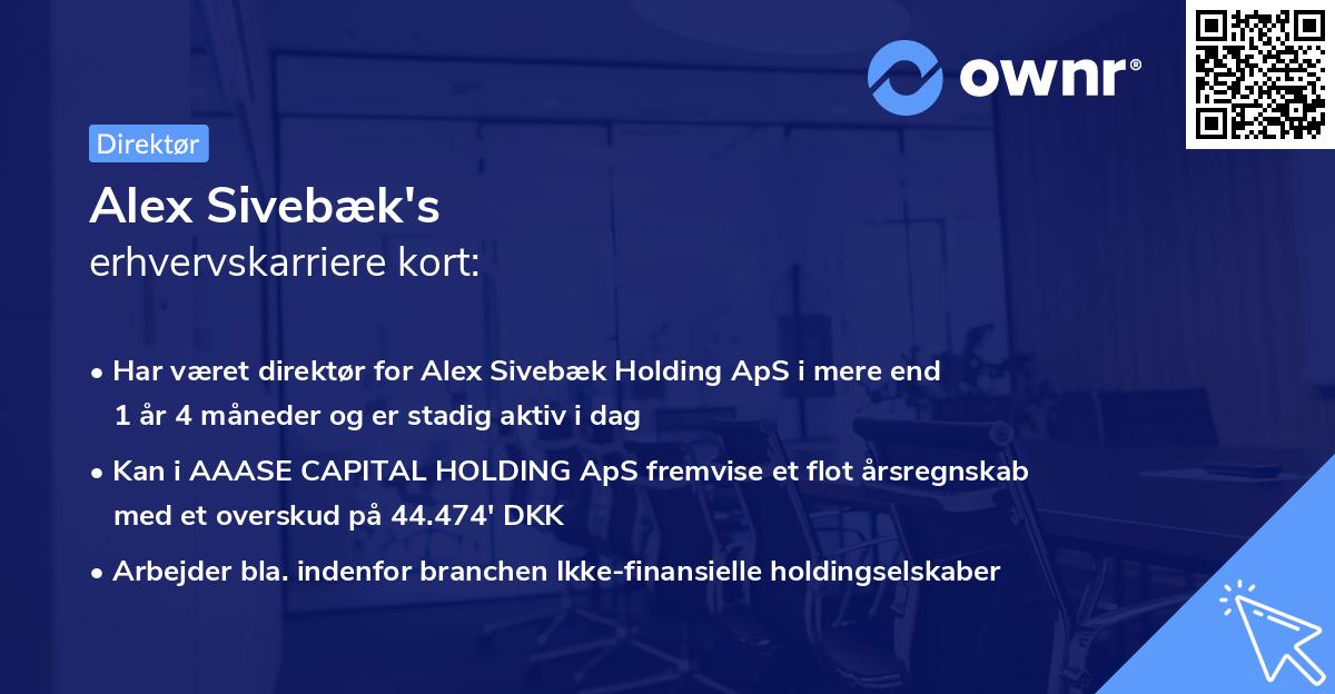 Alex Sivebæk's erhvervskarriere kort