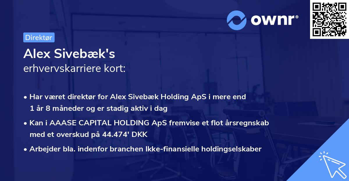 Alex Sivebæk's erhvervskarriere kort