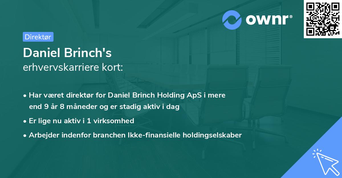 Daniel Brinch's erhvervskarriere kort