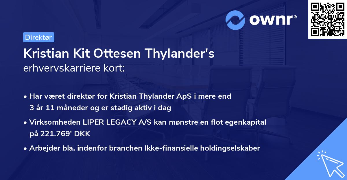 Kristian Kit Ottesen Thylander's erhvervskarriere kort