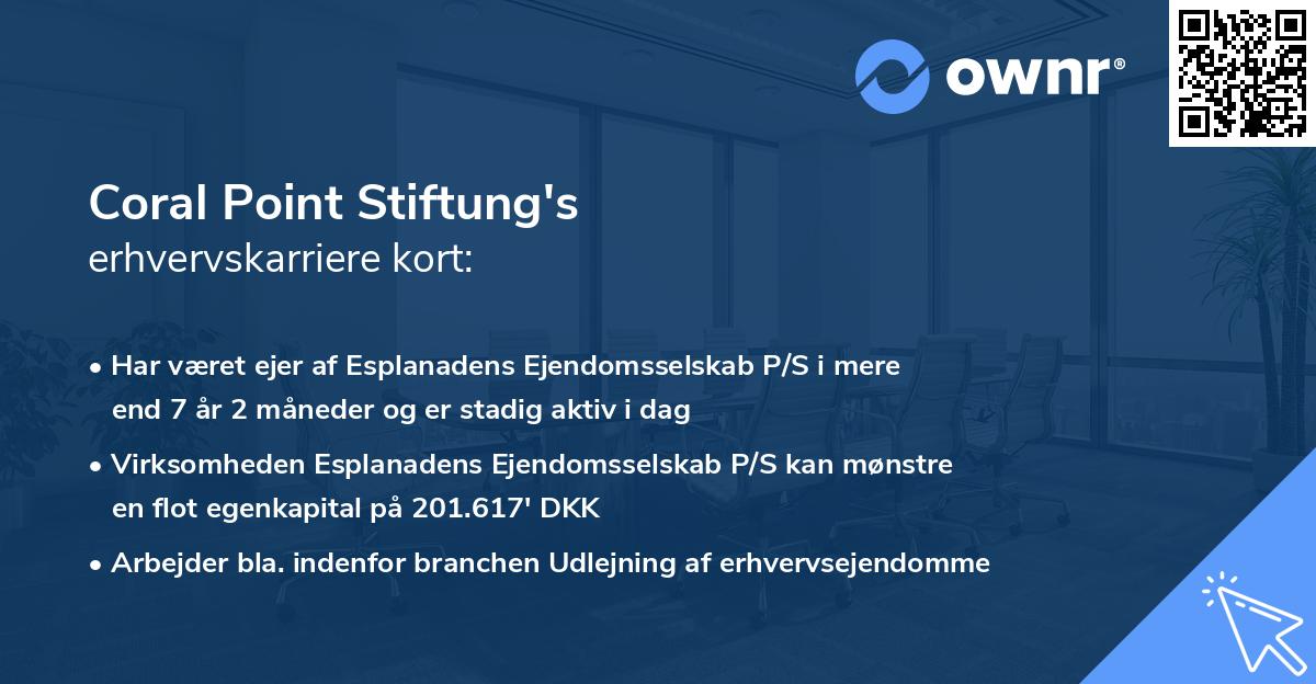 Coral Point Stiftung's erhvervskarriere kort