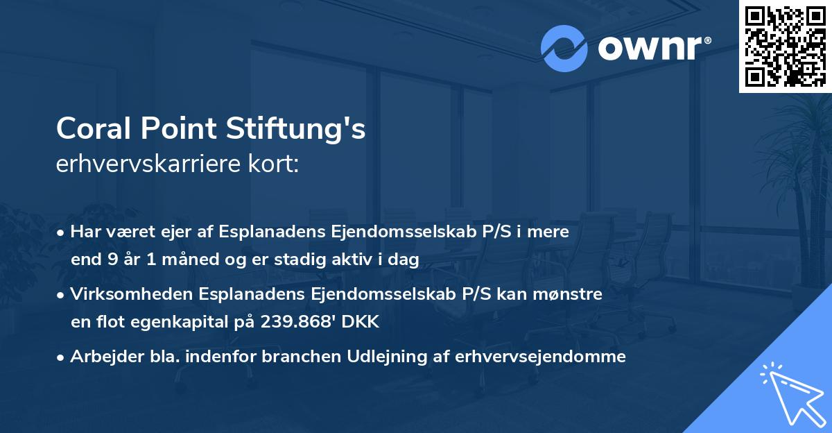 Coral Point Stiftung's erhvervskarriere kort