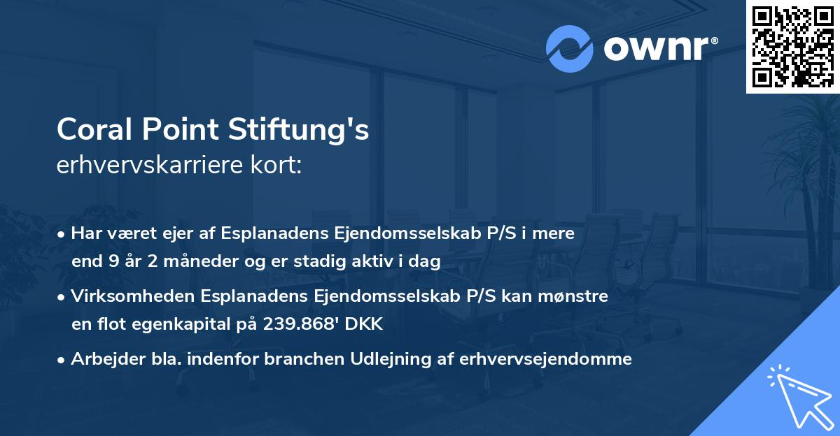 Coral Point Stiftung's erhvervskarriere kort