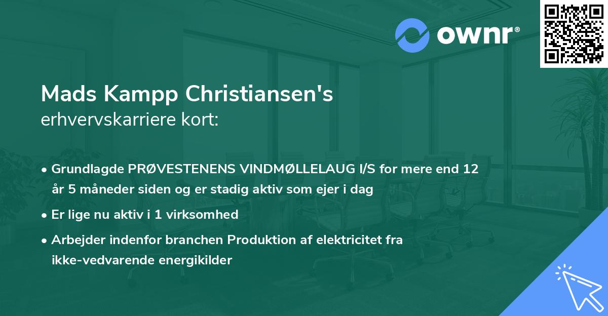 Mads Kampp Christiansen's erhvervskarriere kort