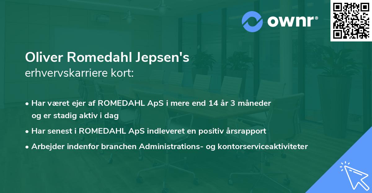 Oliver Romedahl Jepsen's erhvervskarriere kort