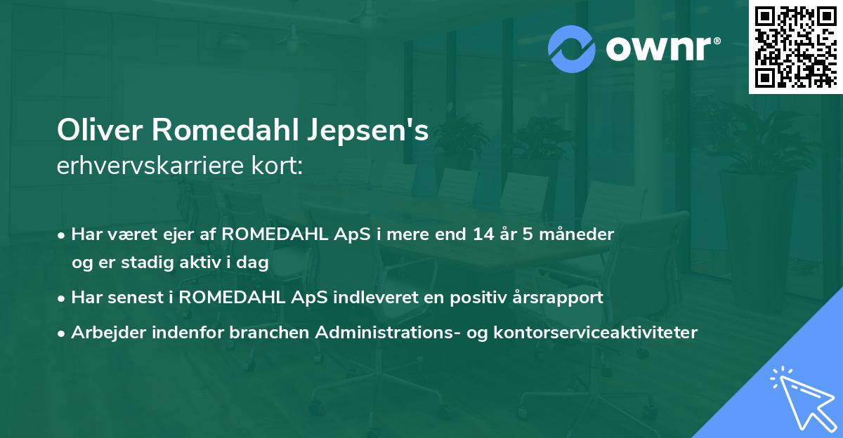 Oliver Romedahl Jepsen's erhvervskarriere kort