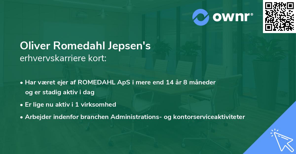 Oliver Romedahl Jepsen's erhvervskarriere kort