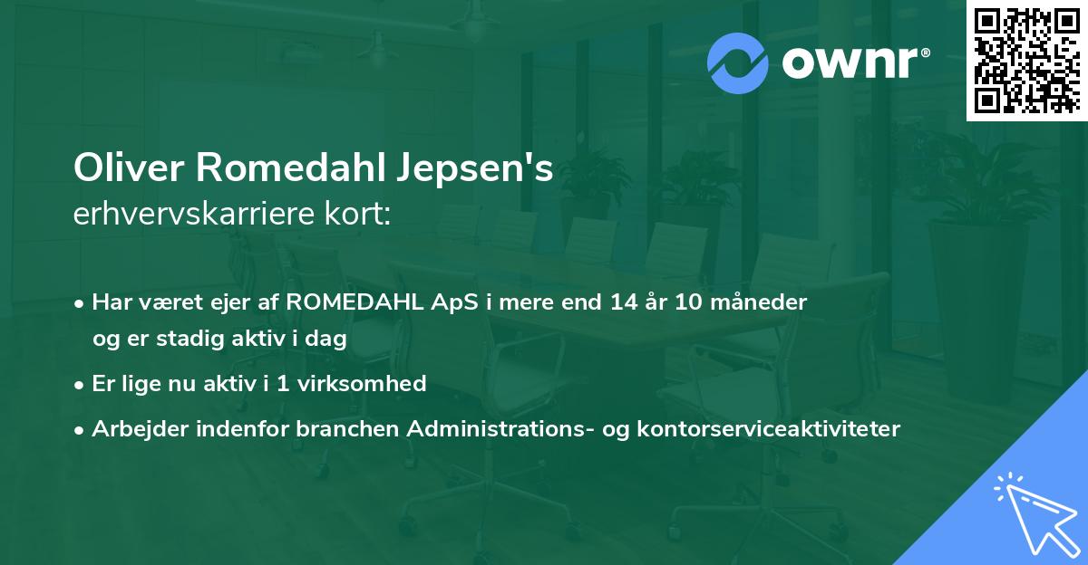 Oliver Romedahl Jepsen's erhvervskarriere kort