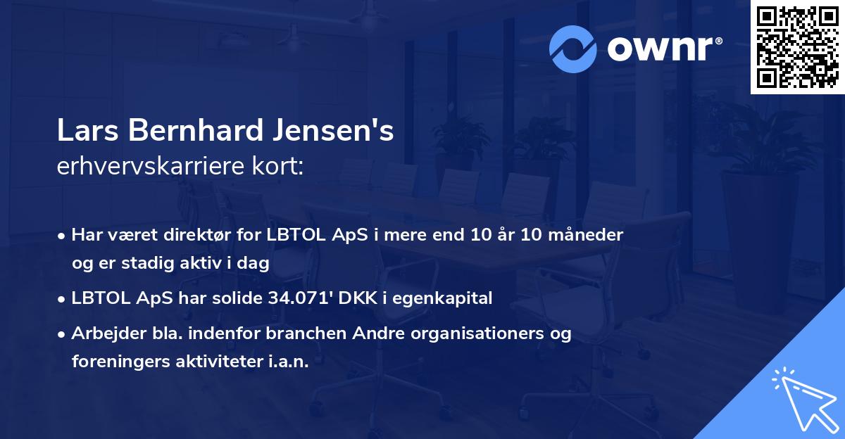 Lars Bernhard Jensen's erhvervskarriere kort