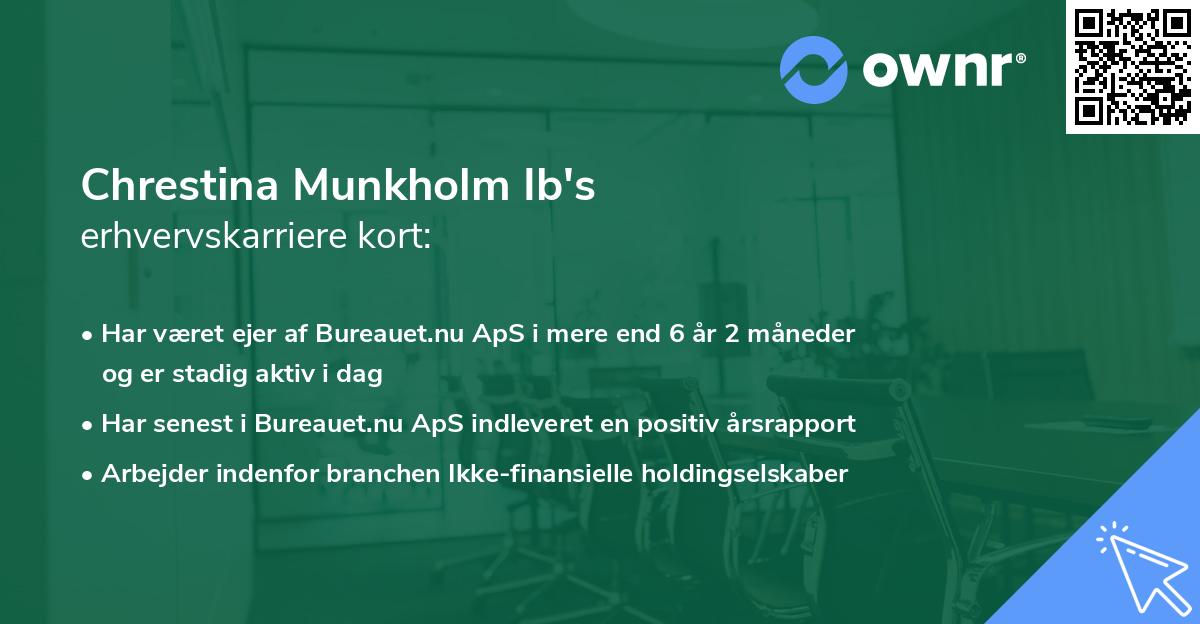 Chrestina Munkholm Ib's erhvervskarriere kort