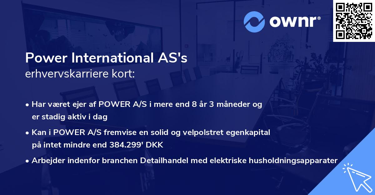 Power International AS's erhvervskarriere kort