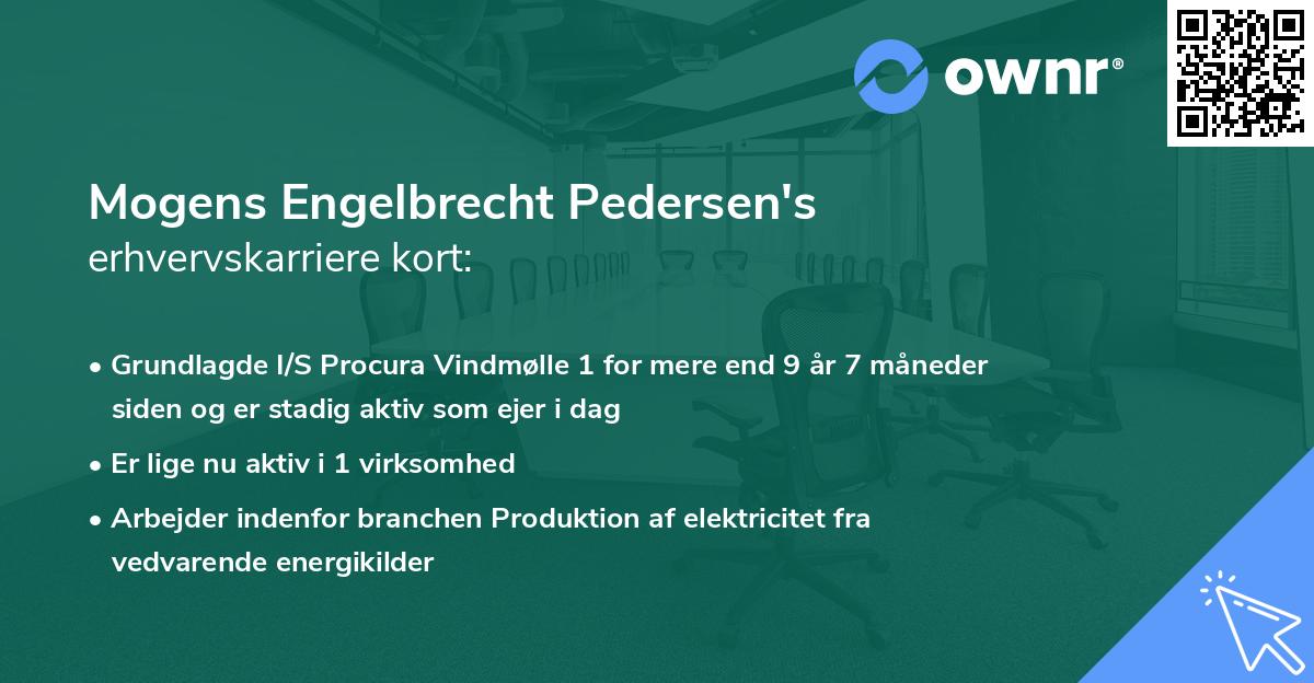 Mogens Engelbrecht Pedersen's erhvervskarriere kort