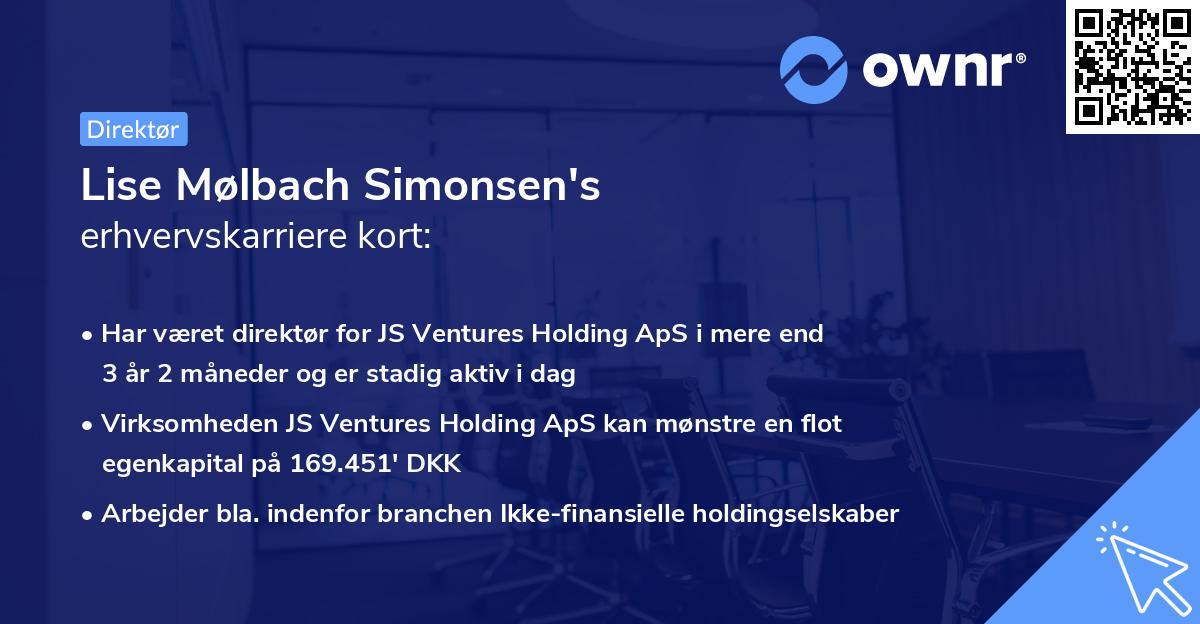 Lise Mølbach Simonsen's erhvervskarriere kort