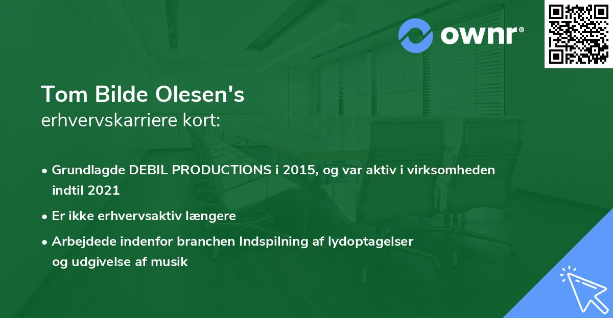 Tom Bilde Olesen's erhvervskarriere kort