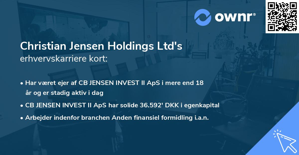 Christian Jensen Holdings Ltd's erhvervskarriere kort