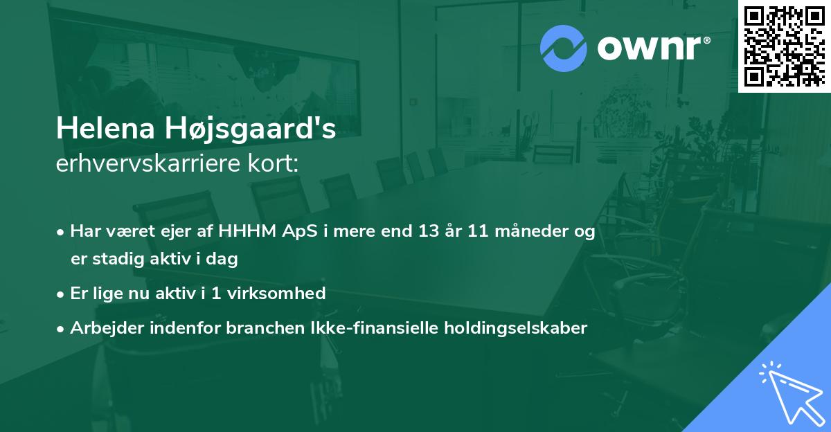 Helena Højsgaard's erhvervskarriere kort