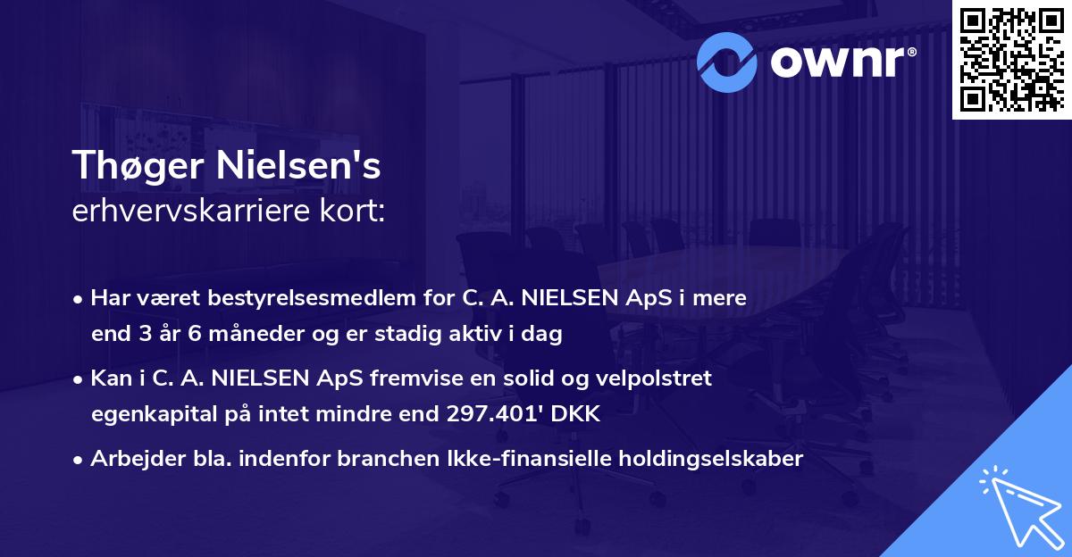 Thøger Nielsen's erhvervskarriere kort