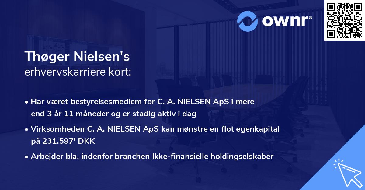 Thøger Nielsen's erhvervskarriere kort