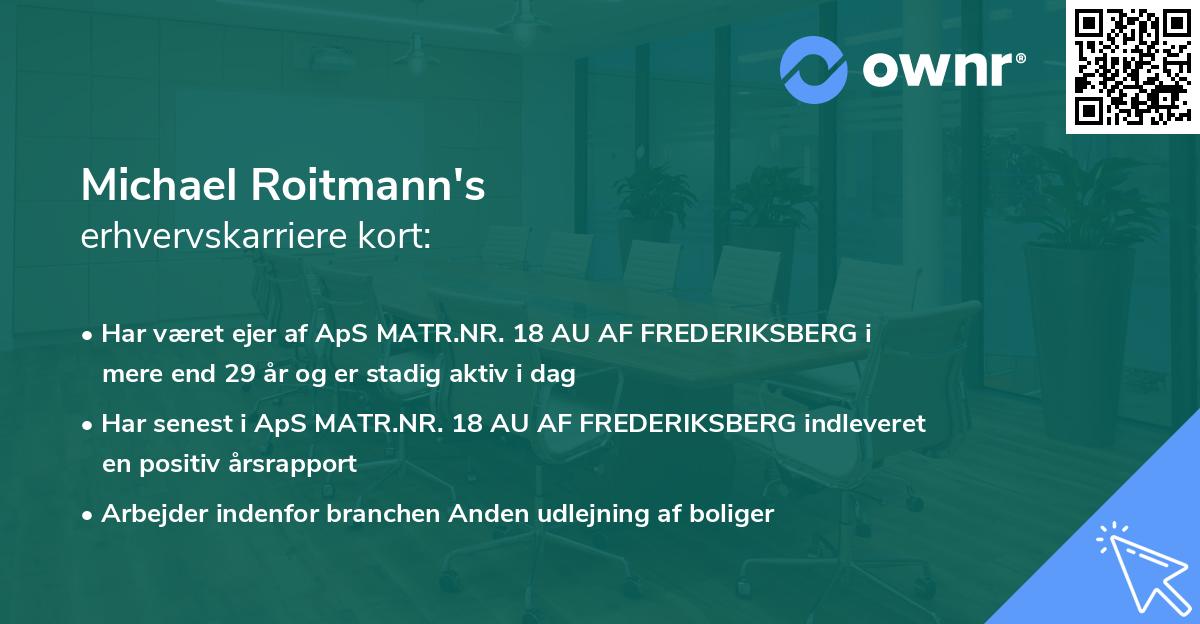 Michael Roitmann's erhvervskarriere kort