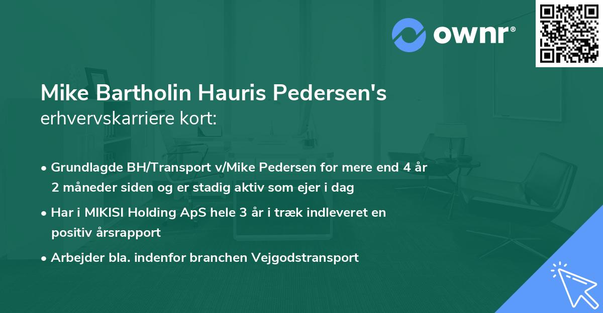 Mike Bartholin Hauris Pedersen's erhvervskarriere kort