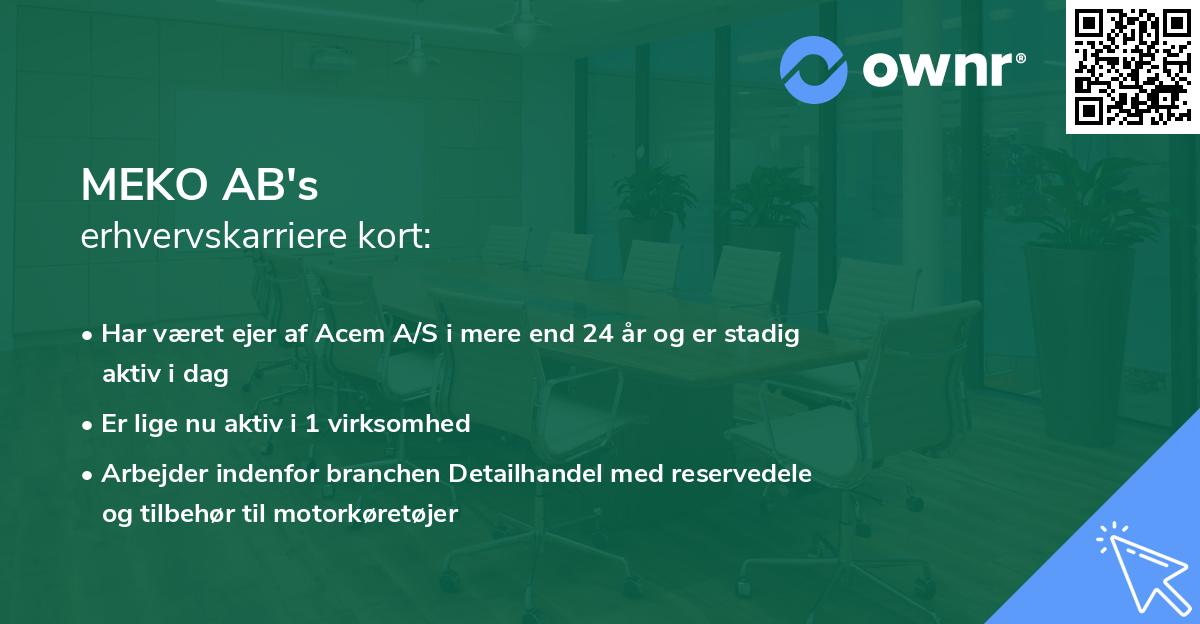 MEKO AB's erhvervskarriere kort