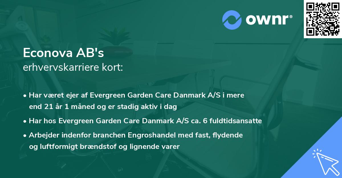 Econova AB's erhvervskarriere kort