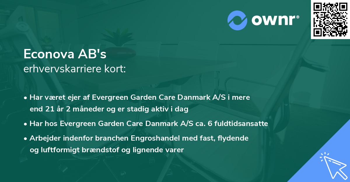 Econova AB's erhvervskarriere kort