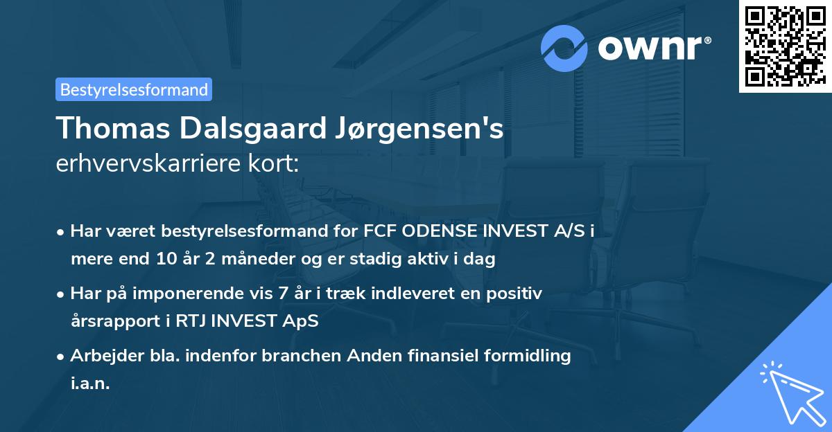 Thomas Dalsgaard Jørgensen's erhvervskarriere kort