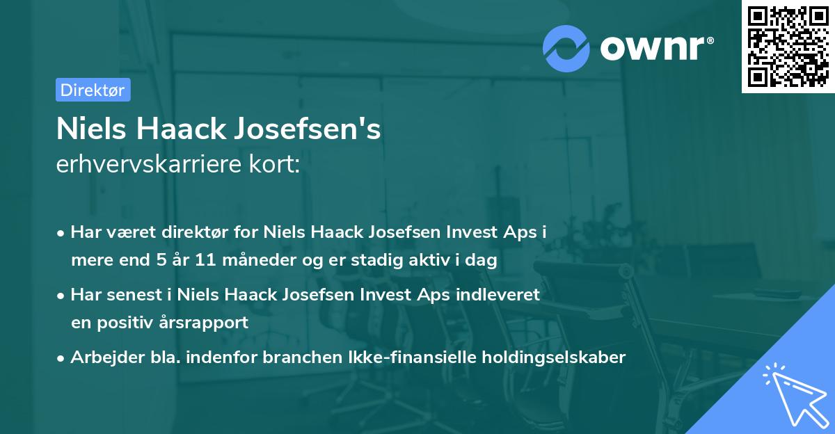 Niels Haack Josefsen's erhvervskarriere kort