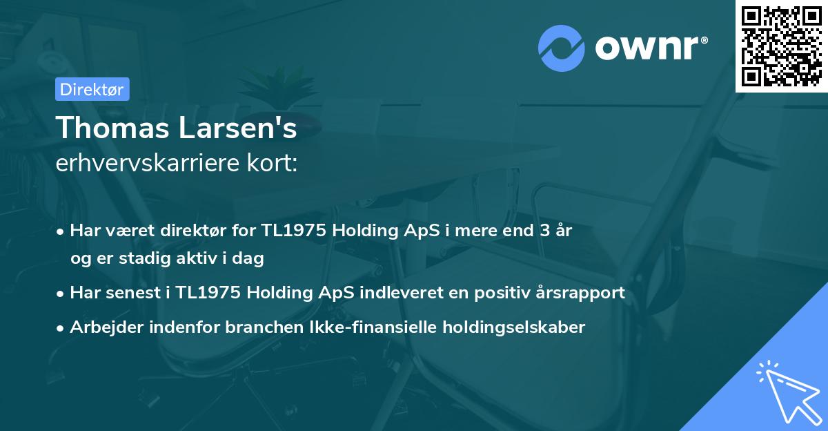 Thomas Larsen's erhvervskarriere kort