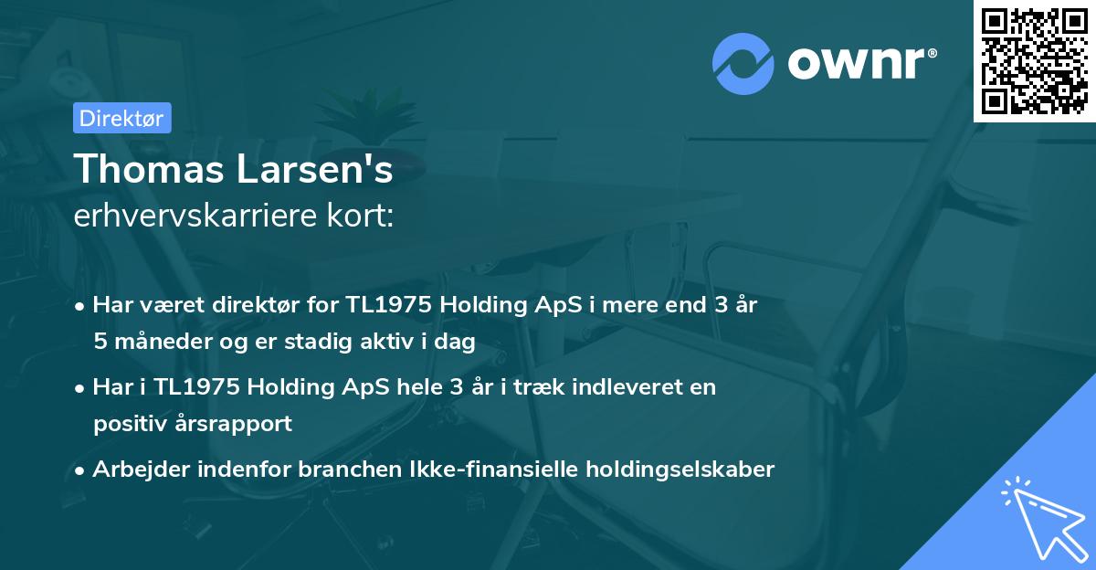 Thomas Larsen's erhvervskarriere kort