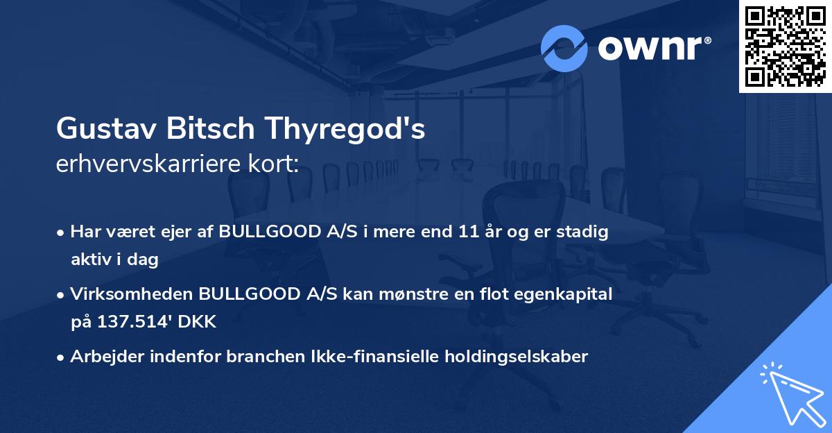 Gustav Bitsch Thyregod's erhvervskarriere kort