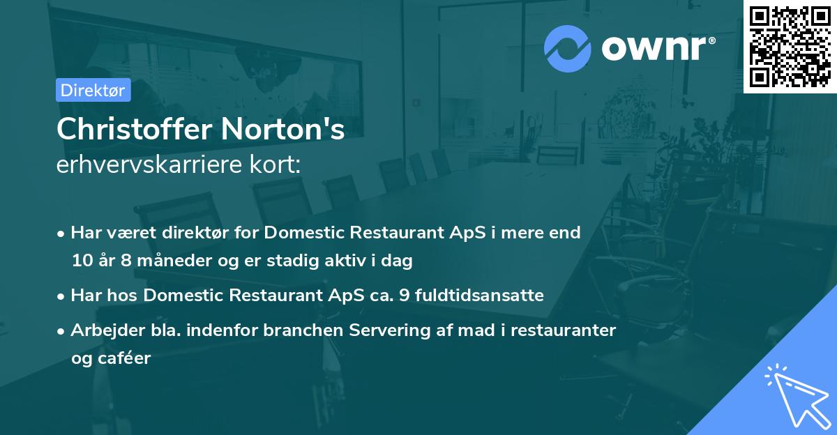 Christoffer Norton's erhvervskarriere kort