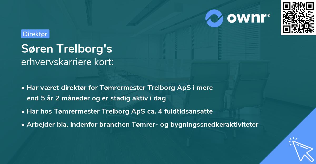 Søren Trelborg's erhvervskarriere kort