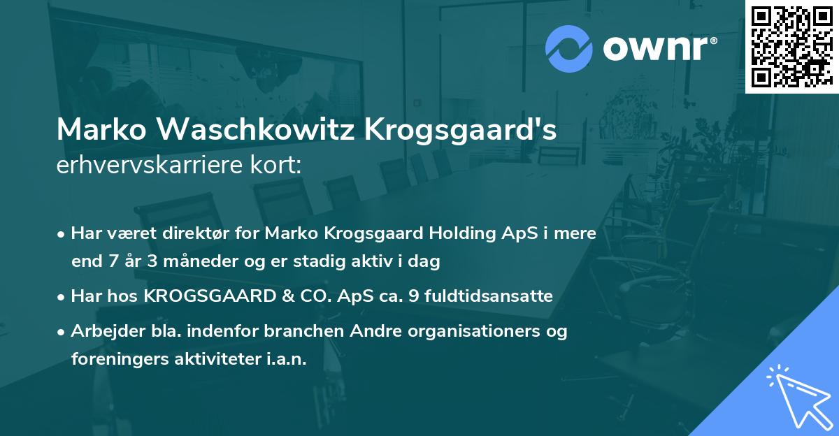Marko Waschkowitz Krogsgaard's erhvervskarriere kort